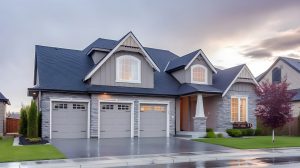 house with garage door that says home top right